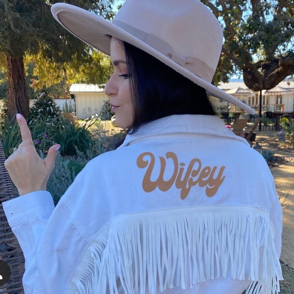 “Wifey” White Jean Jacket